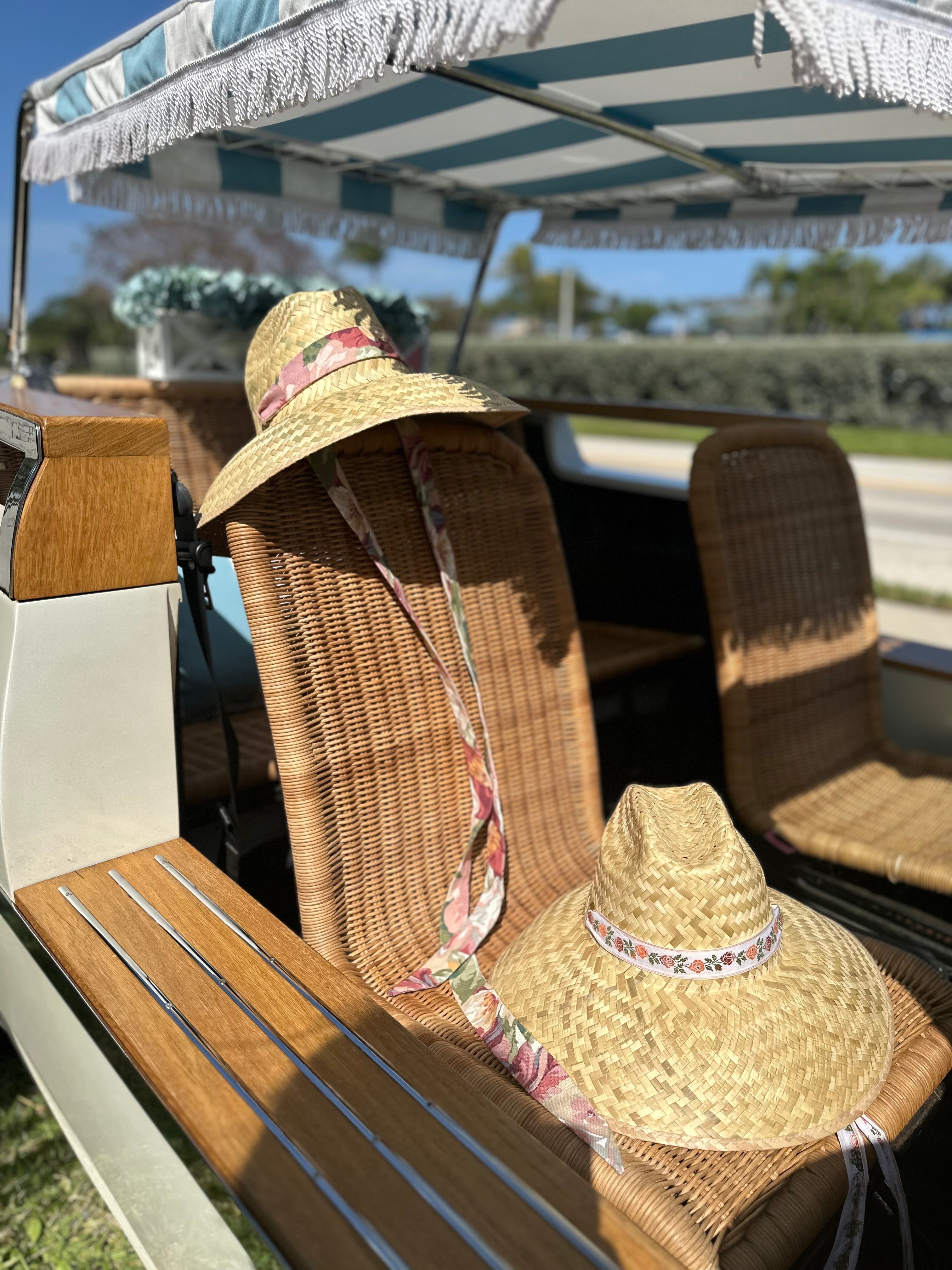 Begonia Sun Hat - Long Masters Green Grosgrain Ribbon