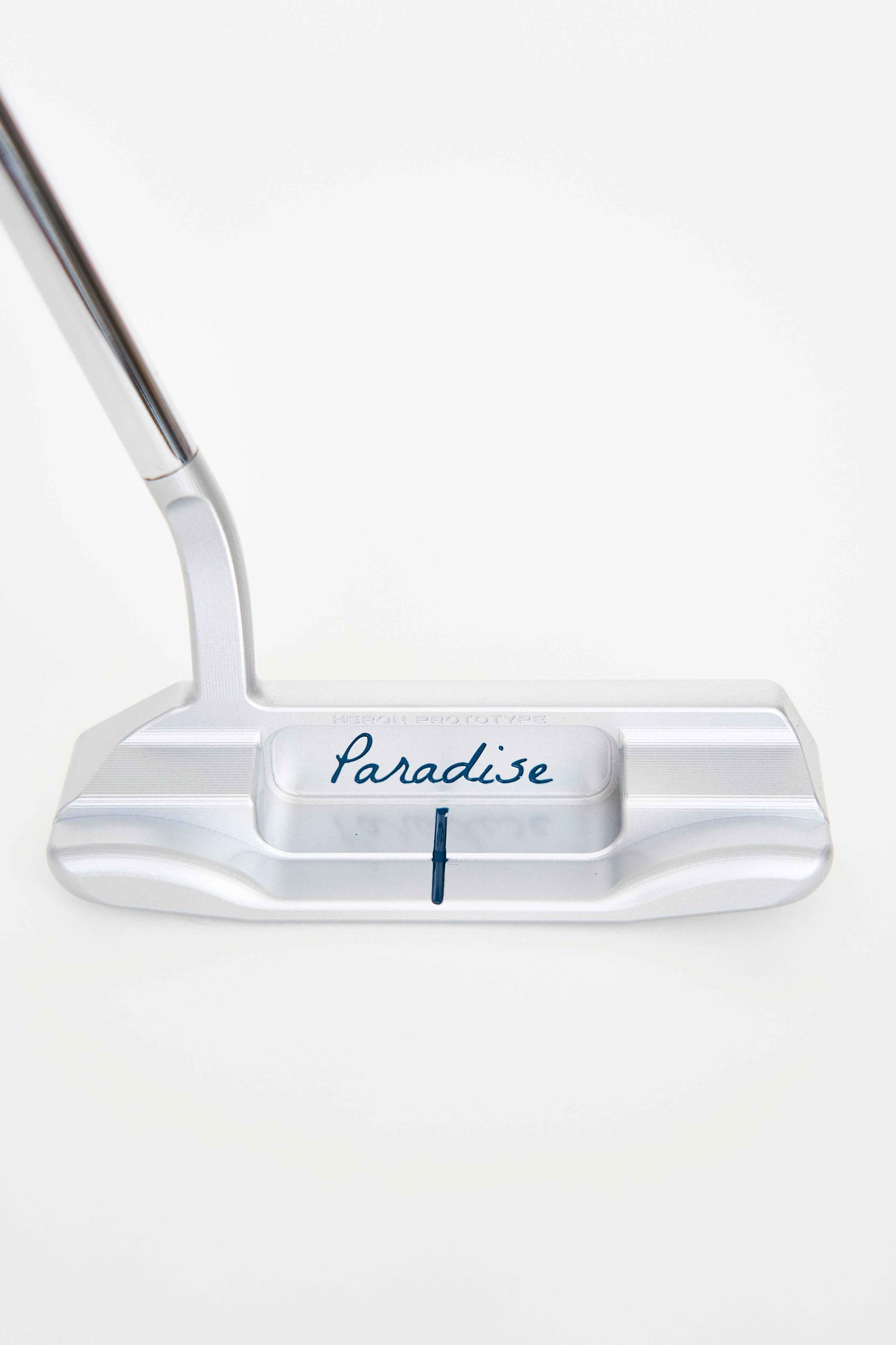 Heron putter toe and flow-neck hosel