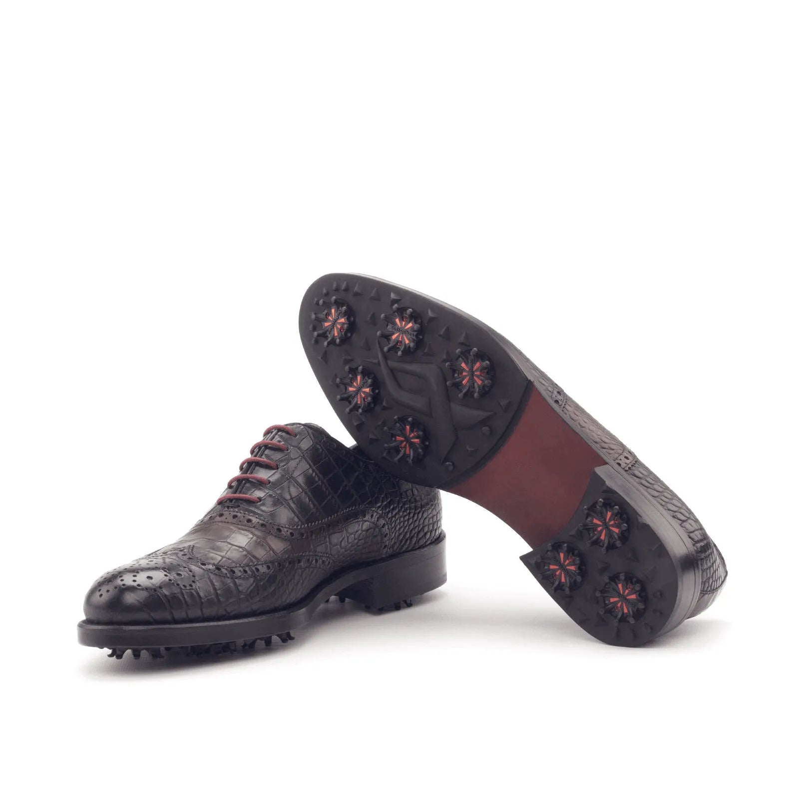 Black & Brown Crocodile Brogues