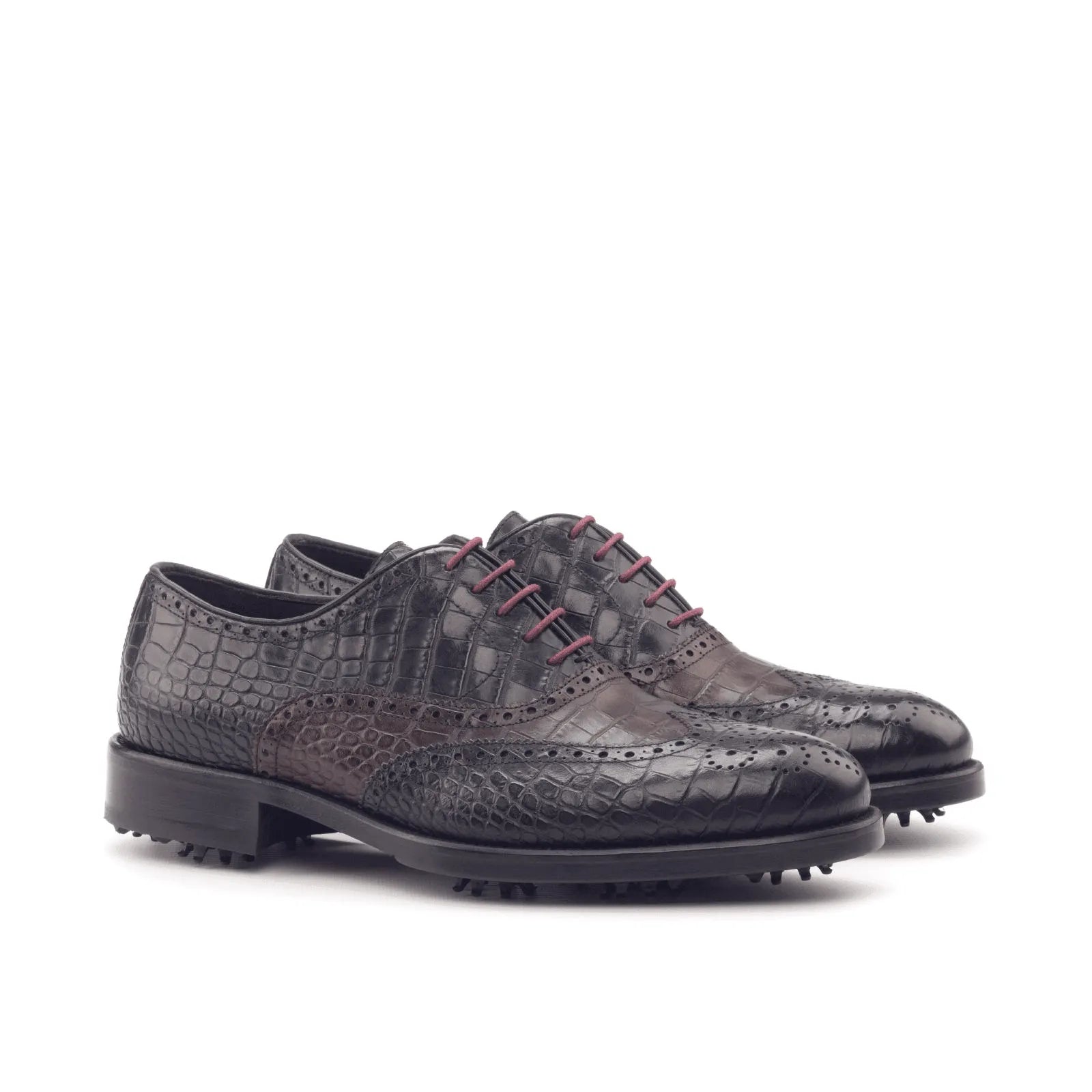Black & Brown Crocodile Brogues