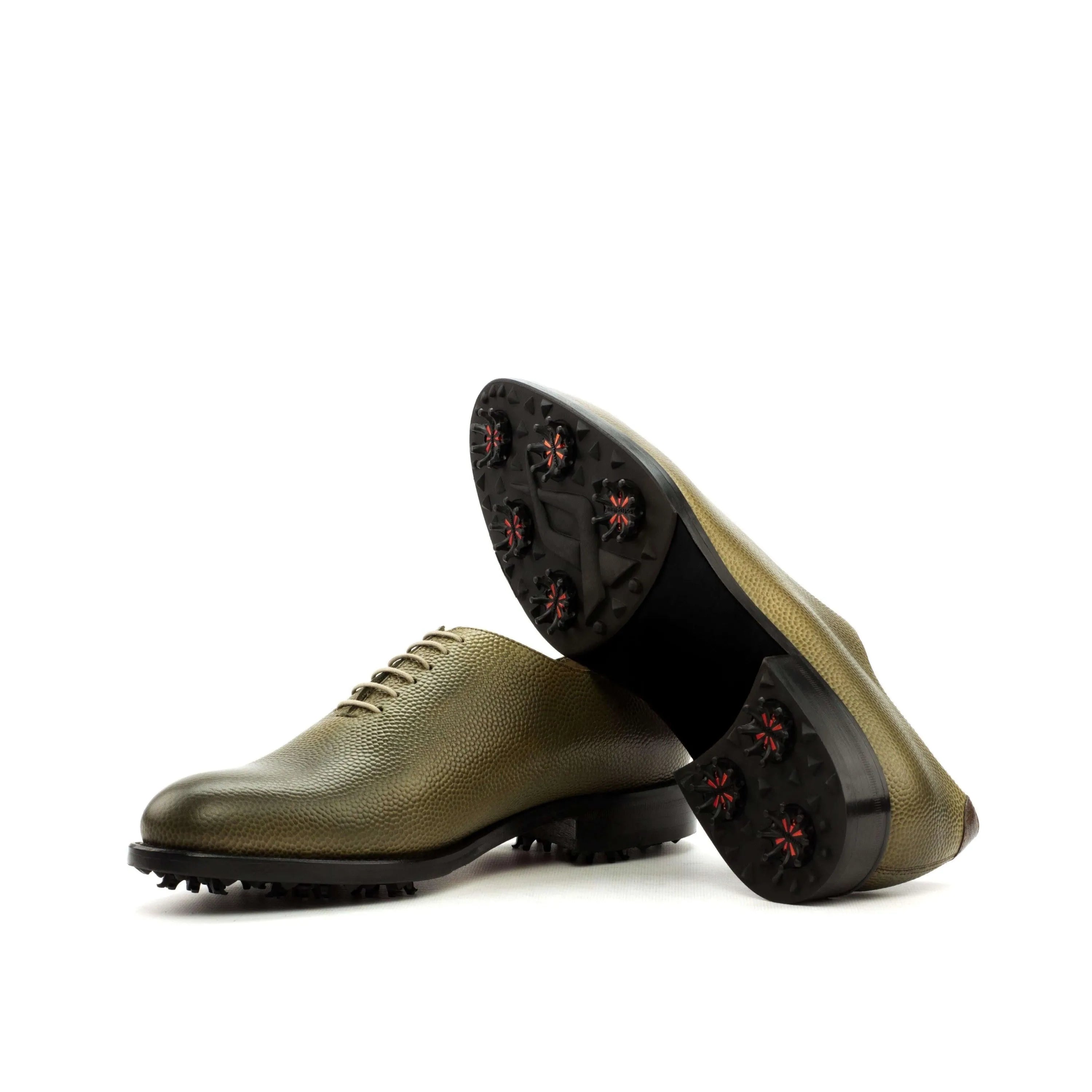 Olive Pebble Grain Golf Oxfords