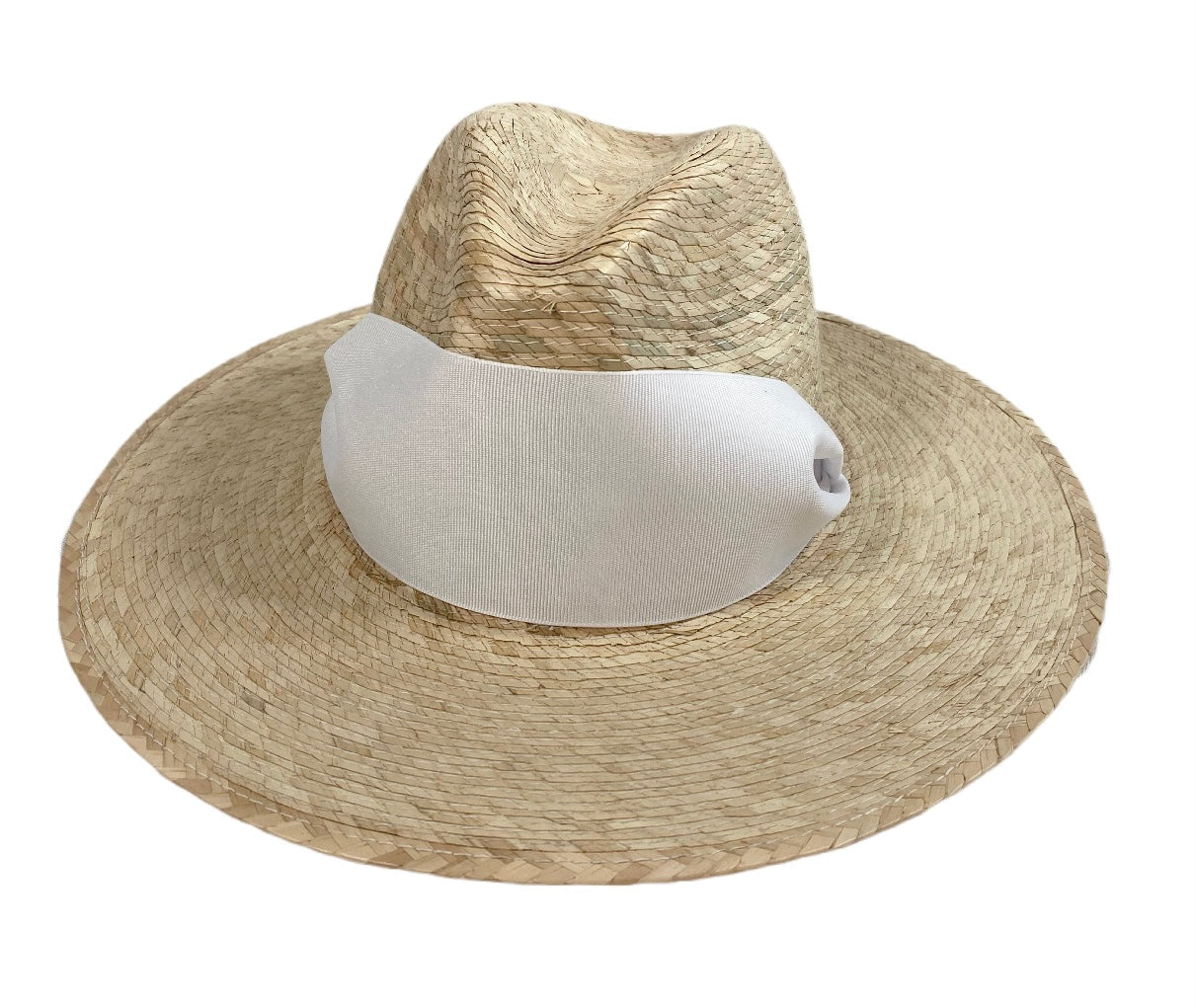 Zinnia Sun Hat - White Wide Grosgrain Ribbon