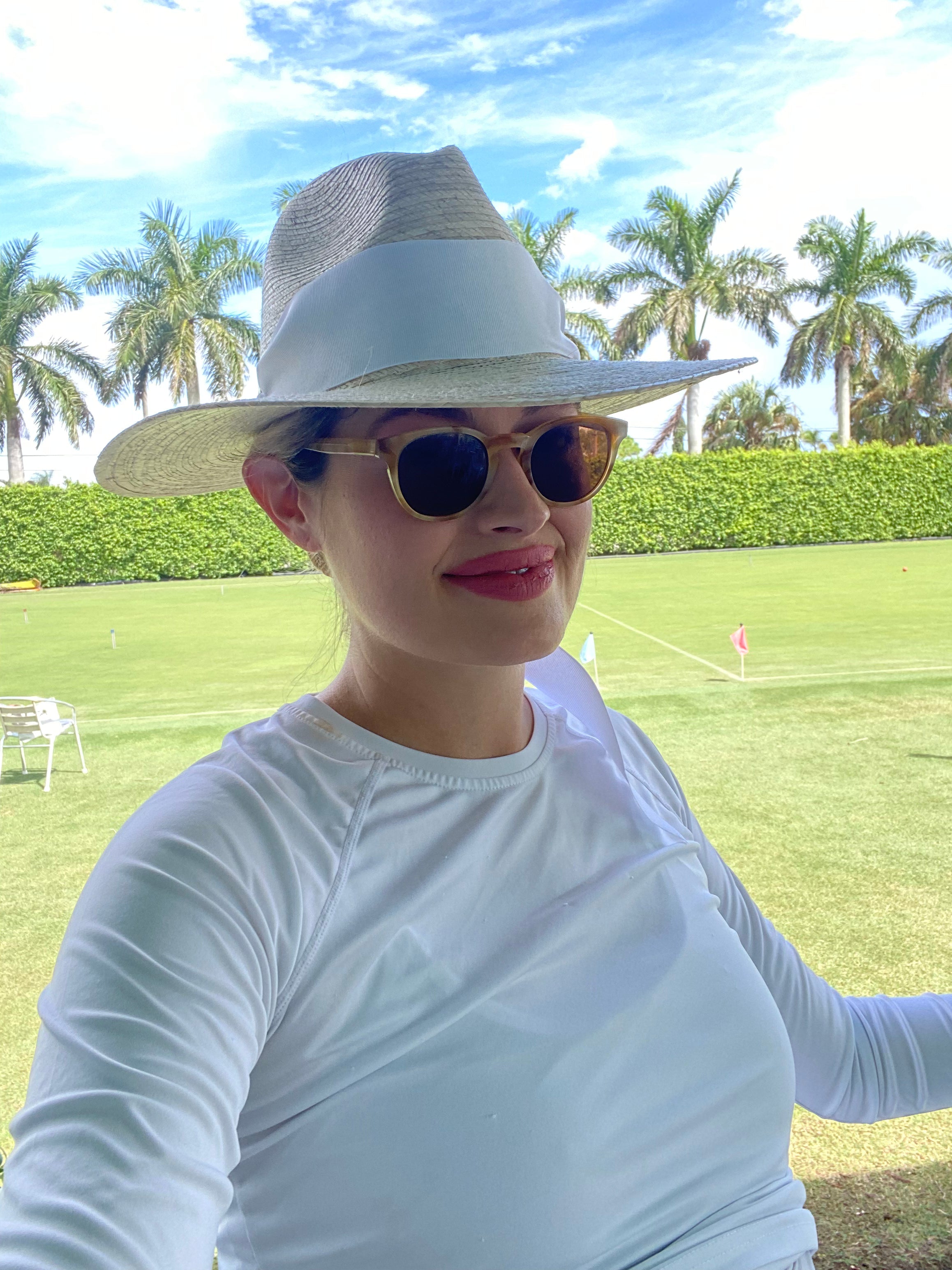 Zinnia Sun Hat - White Wide Grosgrain Ribbon