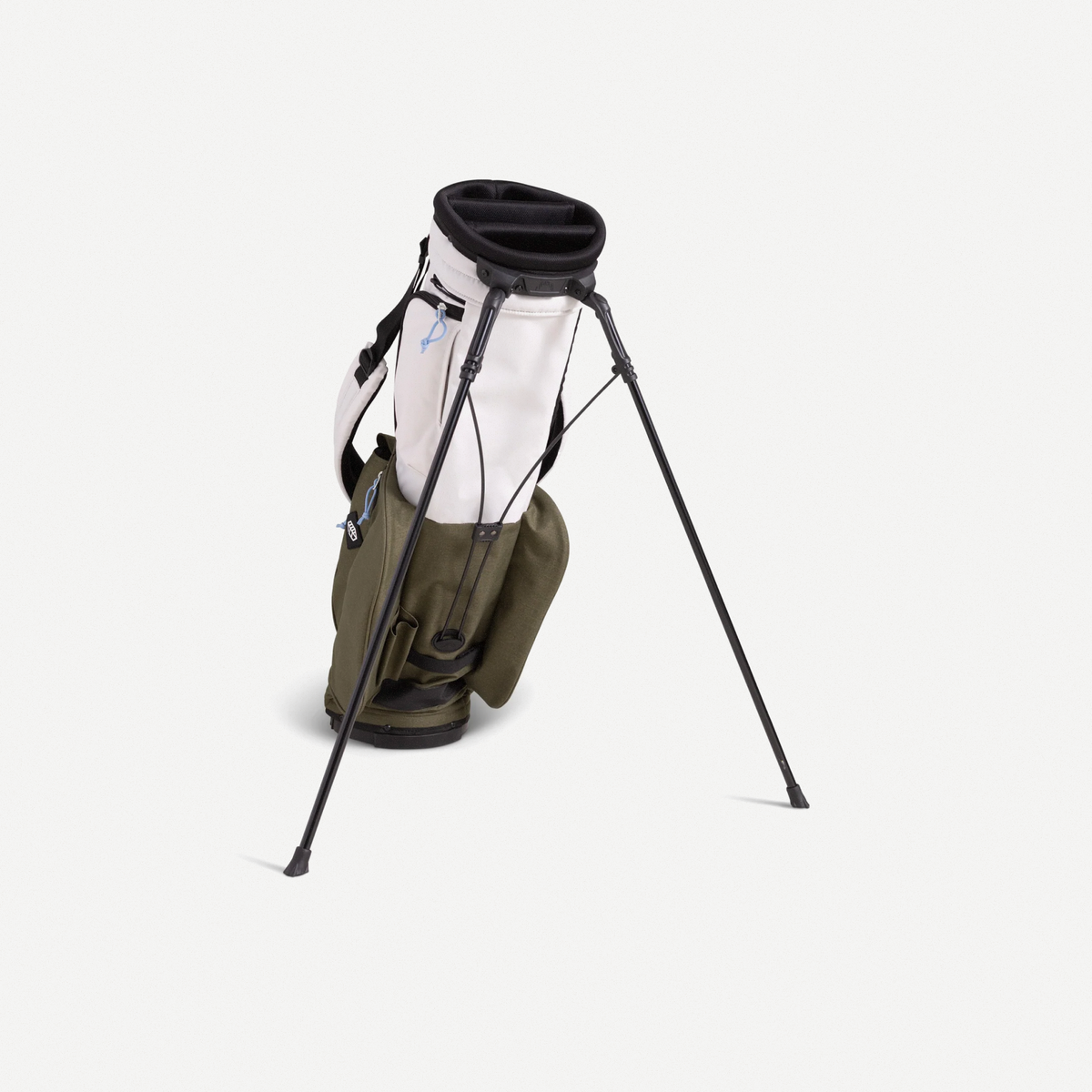 Paradise Jones Rover Stand Bag in Bone/Olive Night, stand and divider view