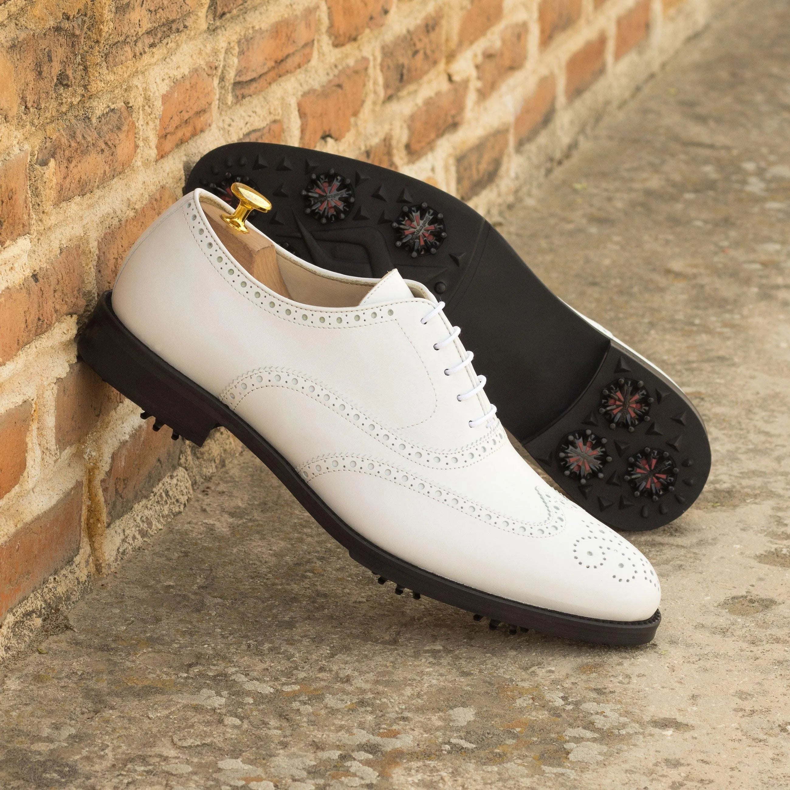 White Golf Brogues