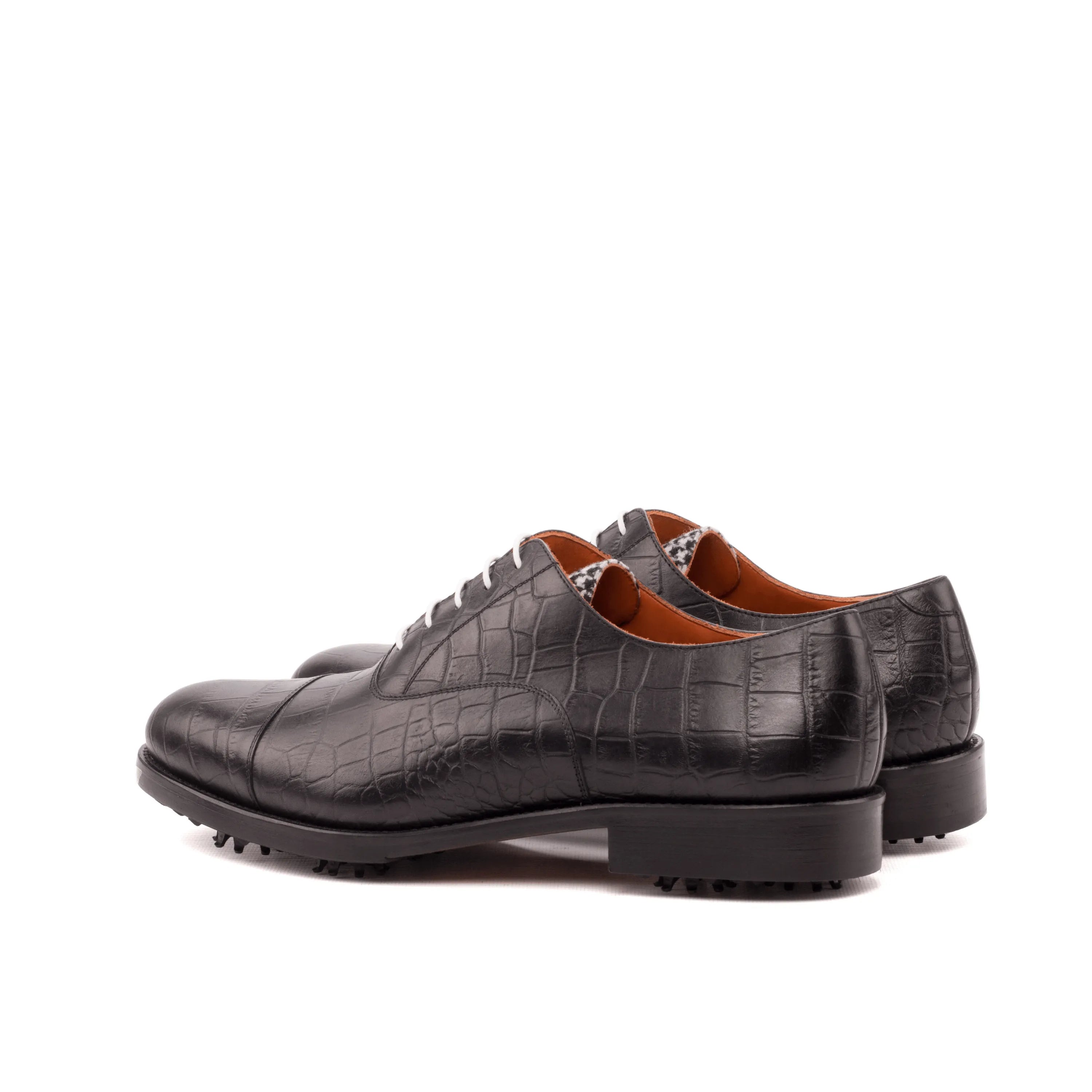 Black Crocodile Golf Oxfords