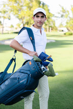 Bismarck golf polo collar and fabric detail