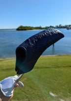 Bermuda Blue leather putter headcover by Paradise Golf